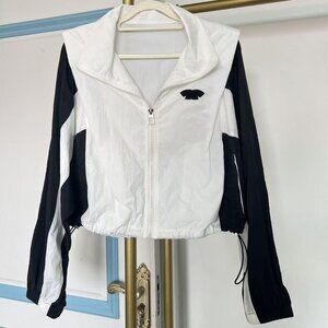 Black and white colorblock sports jacket